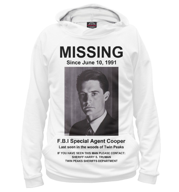 Худи Agent Cooper Missing для мальчиков 