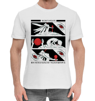 Мужская Хлопковая футболка Evangelion apocalypse