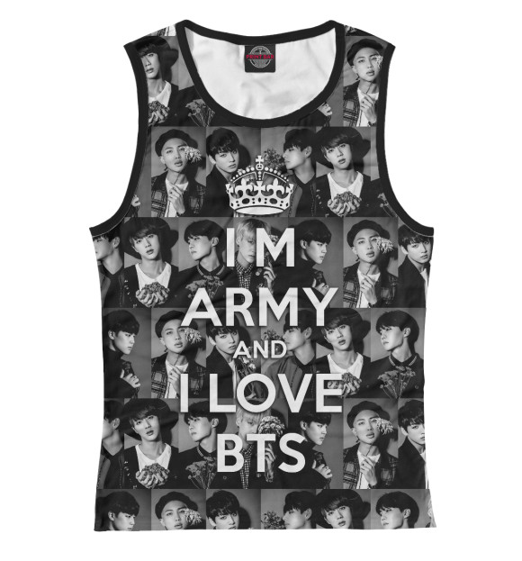 Женская Майка I am army and I lover BTS