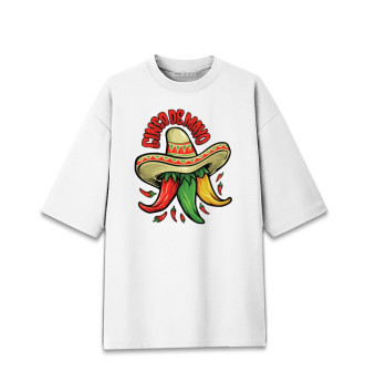 Женская Хлопковая футболка оверсайз Мексиканские перцы