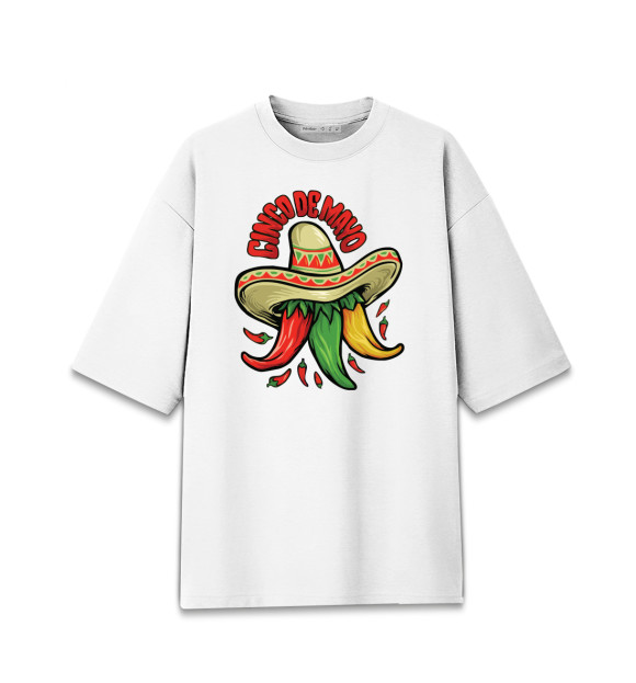 Женская Хлопковая футболка оверсайз Мексиканские перцы