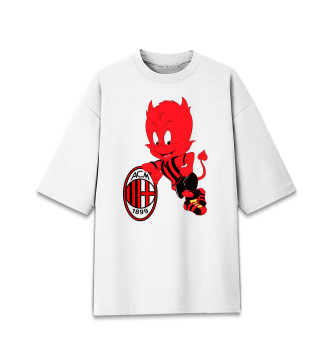 Хлопковая футболка оверсайз AC Milan