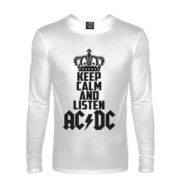 Мужской Лонгслив Keep calm and listen AC DC