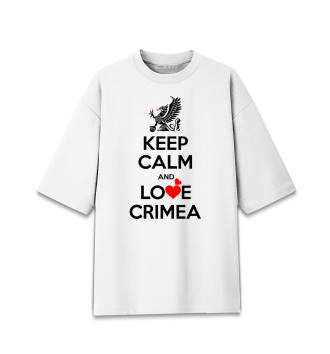 Мужская Хлопковая футболка оверсайз Будь спок и люби Крым