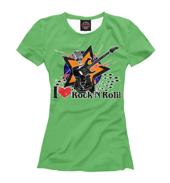 Футболка I love Rock-n-nRoll для девочек 