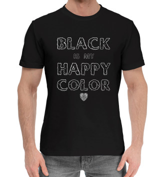 Мужская Хлопковая футболка Black is my happy color