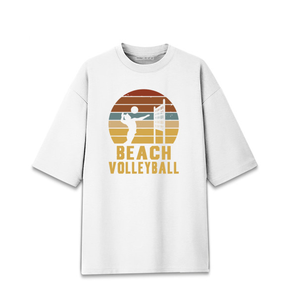 Женская Хлопковая футболка оверсайз Пляжный волейбол
