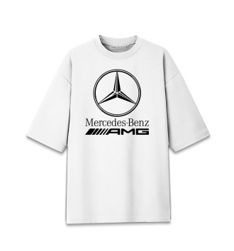 Женская Хлопковая футболка оверсайз Mersedes-Benz AMG