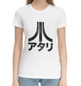 Женская Хлопковая футболка atari japan
