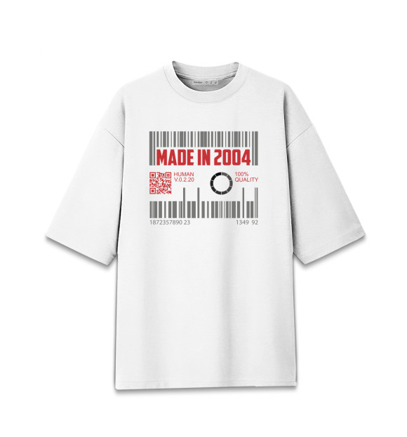 Женская Хлопковая футболка оверсайз Made in 2004