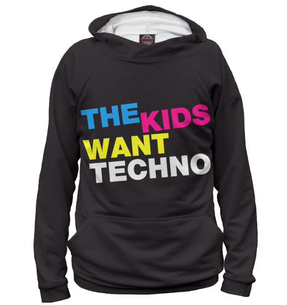 Худи I Love Techno для мальчиков 