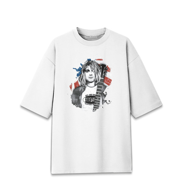 Мужская Хлопковая футболка оверсайз Kurt Cobain