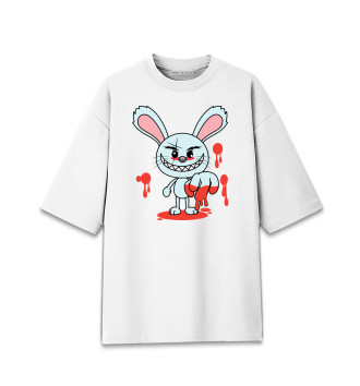 Женская Хлопковая футболка оверсайз Кролик маньяк