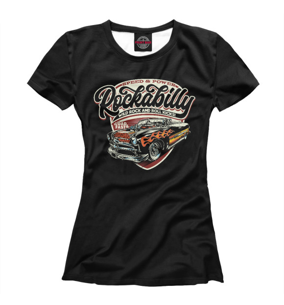 Женская Футболка Rockabilly Car