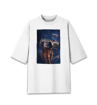 Мужская Хлопковая футболка оверсайз Космонавт