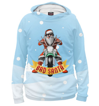 Худи для девочек Дед Мороз на мотоцикле