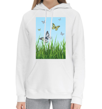 Хлопковый худи Бабочки на поле