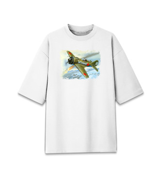Мужская Хлопковая футболка оверсайз Самолёт