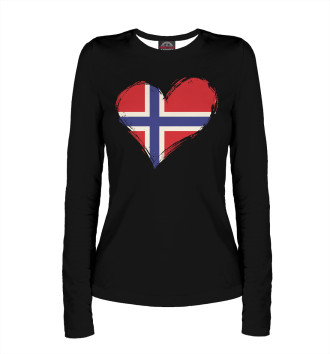 Женский Лонгслив Сердце Норвегии (флаг)