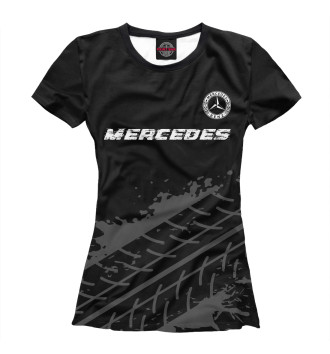 Футболка для девочек Mercedes Speed (шины на темном)