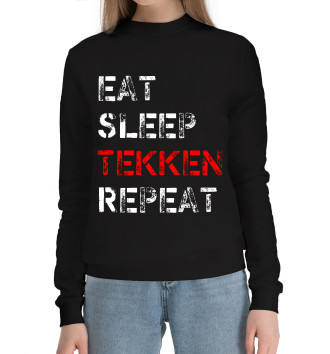 Женский Хлопковый свитшот Eat Sleep Tekken Repeat
