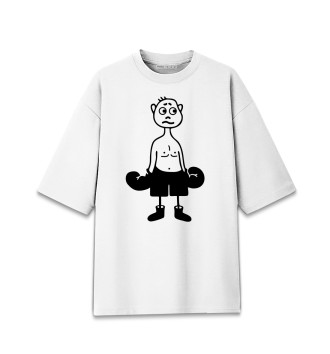 Мужская Хлопковая футболка оверсайз Боксер