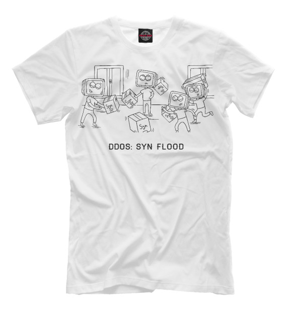 Футболка DDoS: SYN Flood для мальчиков 