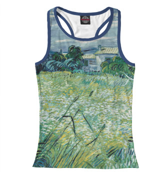 Борцовка Ван Гог. Зеленое пшеничное поле с кипарисом