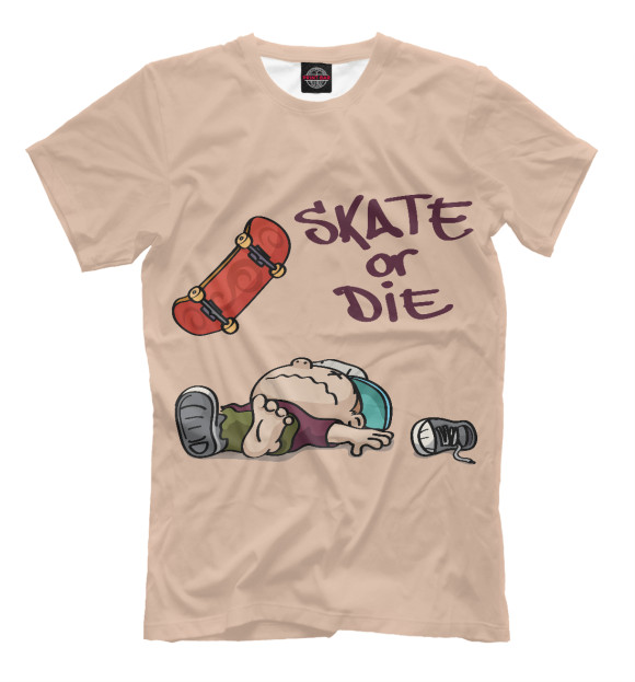 Мужская Футболка Skate or Die