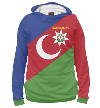 Мужское Худи Azerbaijan - герб и флаг