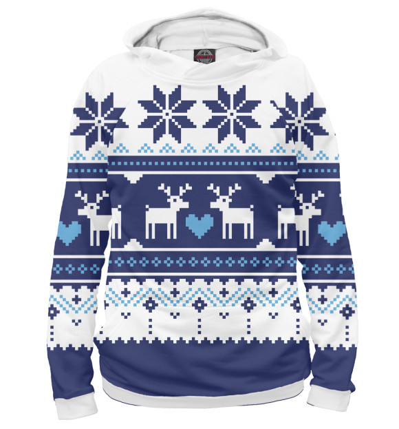 Худи Скандинавский свитер с оленями для девочек 