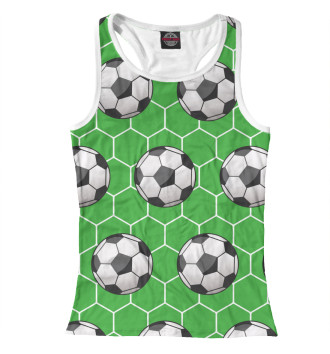 Женская Борцовка Футбольные мячи на зеленом фоне