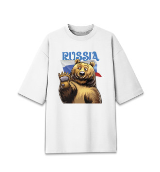 Женская Хлопковая футболка оверсайз Russia