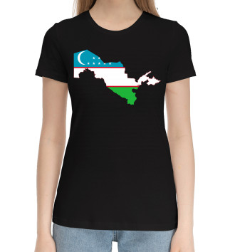 Женская Хлопковая футболка Узбекистан