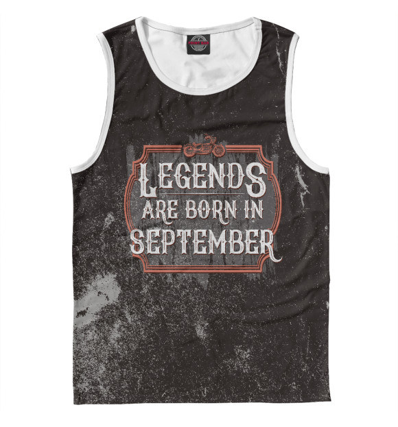 Майка Legends Are Born In September для мальчиков 