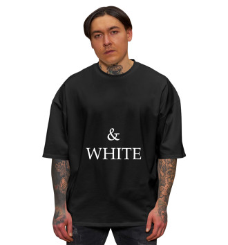 Мужская Хлопковая футболка оверсайз Black & White