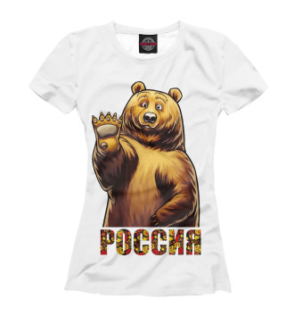 Футболка для девочек Медведь Россия