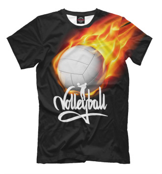 Футболка для мальчиков Волейбольный мяч в огне