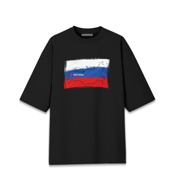 Мужская Хлопковая футболка оверсайз Россия моя