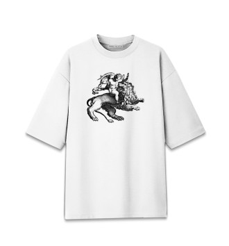 Хлопковая футболка оверсайз Angel & Lion