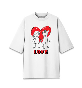 Хлопковая футболка оверсайз LOVE