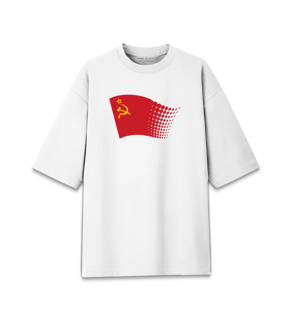 Женская Хлопковая футболка оверсайз СССР - Флаг