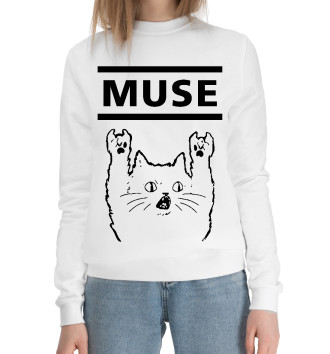 Женский Хлопковый свитшот Muse - Rock Cat