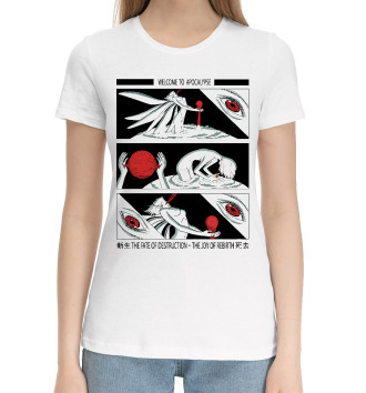 Женская Хлопковая футболка Evangelion apocalypse