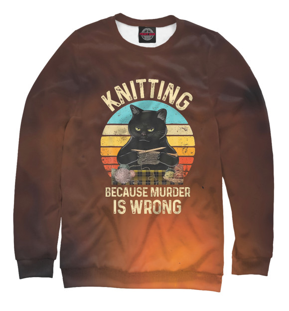 Свитшот Knitting Because Murder для девочек 