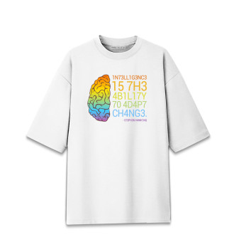 Женская Хлопковая футболка оверсайз 1N73LL1G3NC3