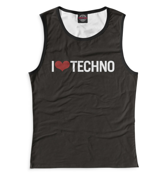 Майка I Love Techno для девочек 