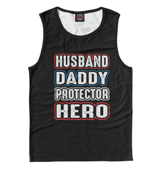 Майка для мальчиков Husband Daddy Protector Hero