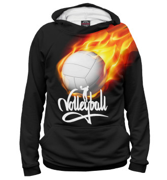 Худи для мальчиков Волейбольный мяч в огне