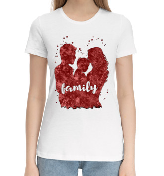 Женская Хлопковая футболка Family